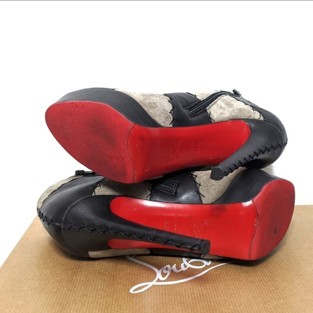 CHRISTIAN LOUBOUTIN Multi Booty 140 Leather Platform Booties 36.5 - Picture 11 of 12